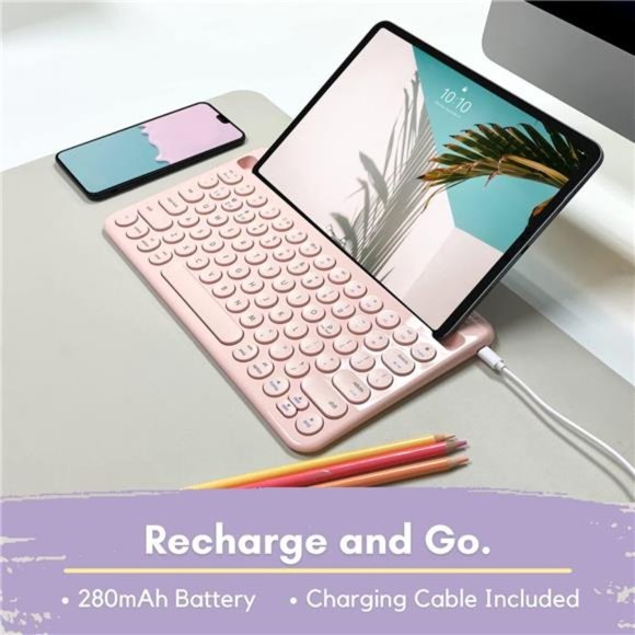 Small Bluetooth Keyboard for Tablet and Phone - Multi Device Wireless Keyboard - Picture 6 of 6